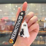 Cute Halloween Ghost Kitten Keychain