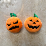 Cute Halloween Furry Pumpkin Plush Bag Charm - Image 3