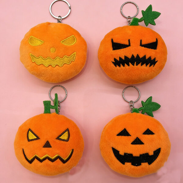 Cute Halloween Pumpkin Face Plush Bag Charm